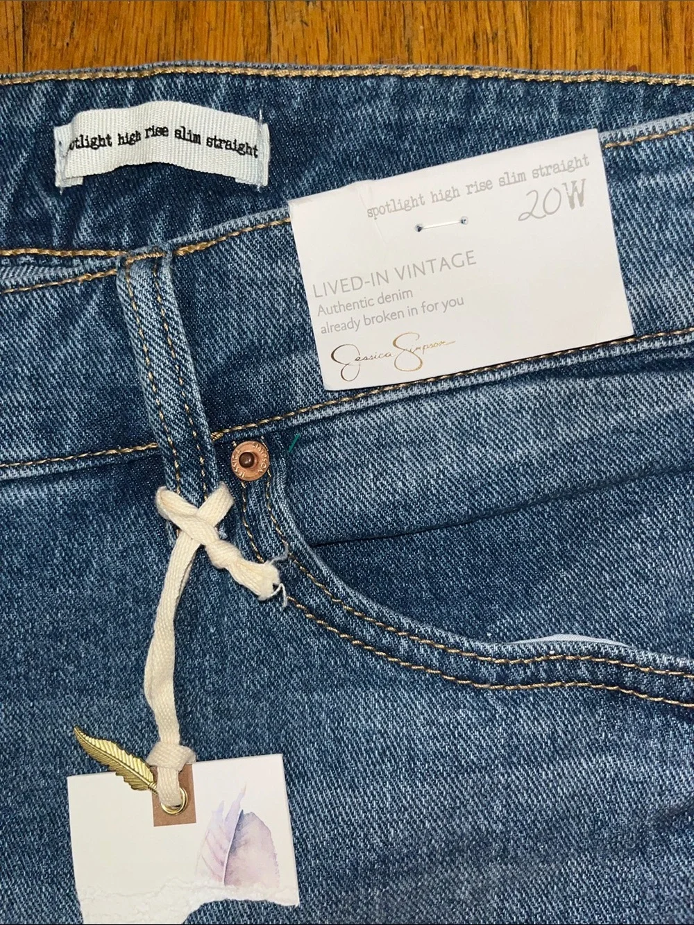 NWT Jessica Simpson Spotlight High-Rise Slim Straight Jeans Size 20W